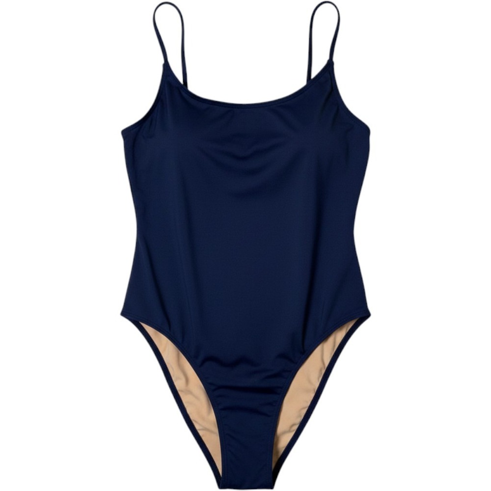 Cotton On Body‎ Navy Blue One Piece Swimsuit High Cut Deep Scoop Back NWT Large